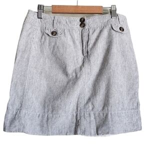 Ann Taylor Loft grey striped a-line skirt size 2